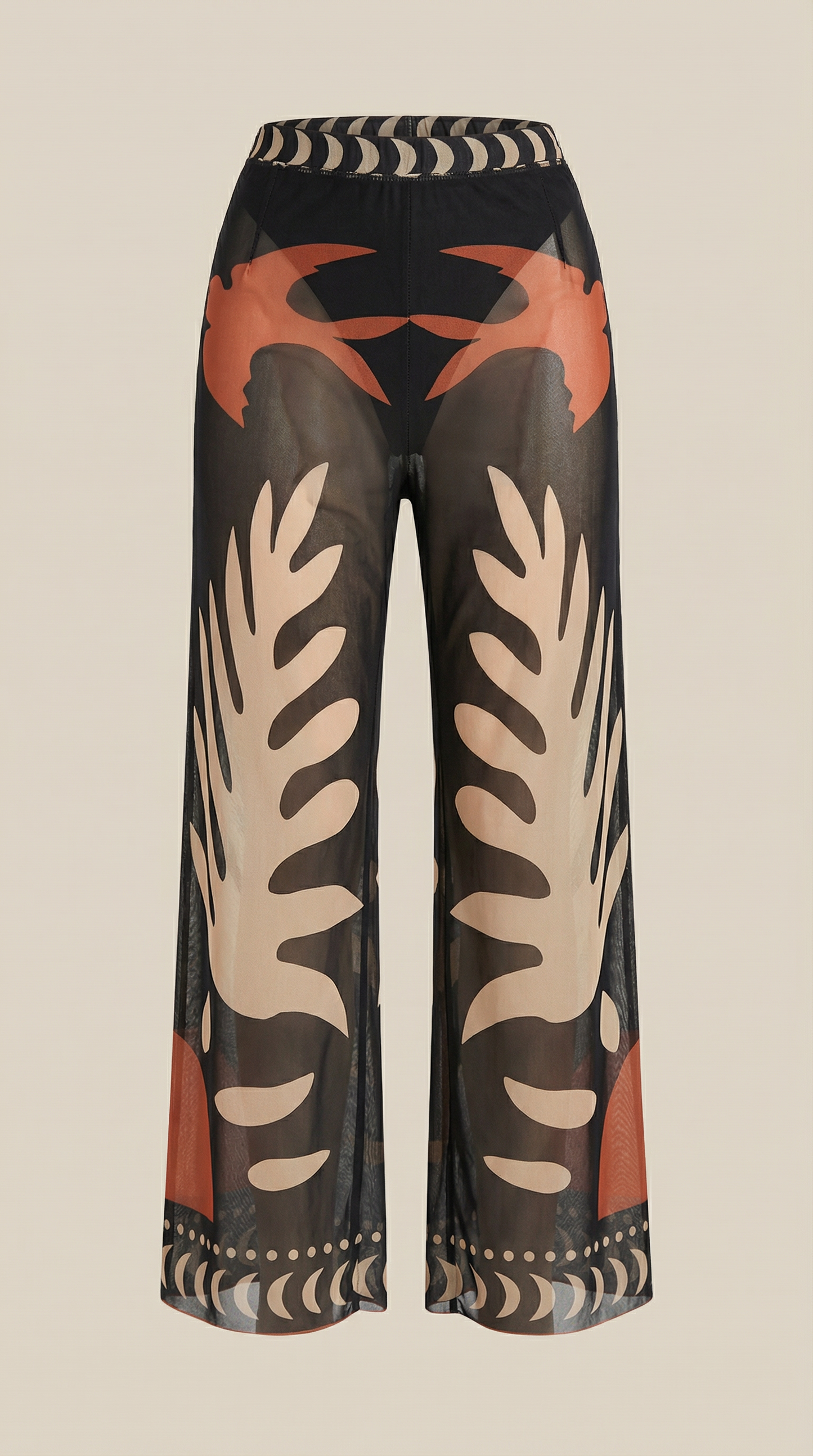 Pantalón Beth de Malla con Estampado Tropical