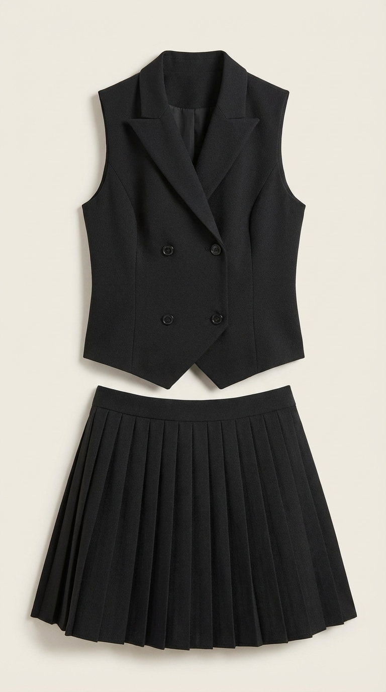 Conjunto Kimberly de Chaleco Blazer y Falda