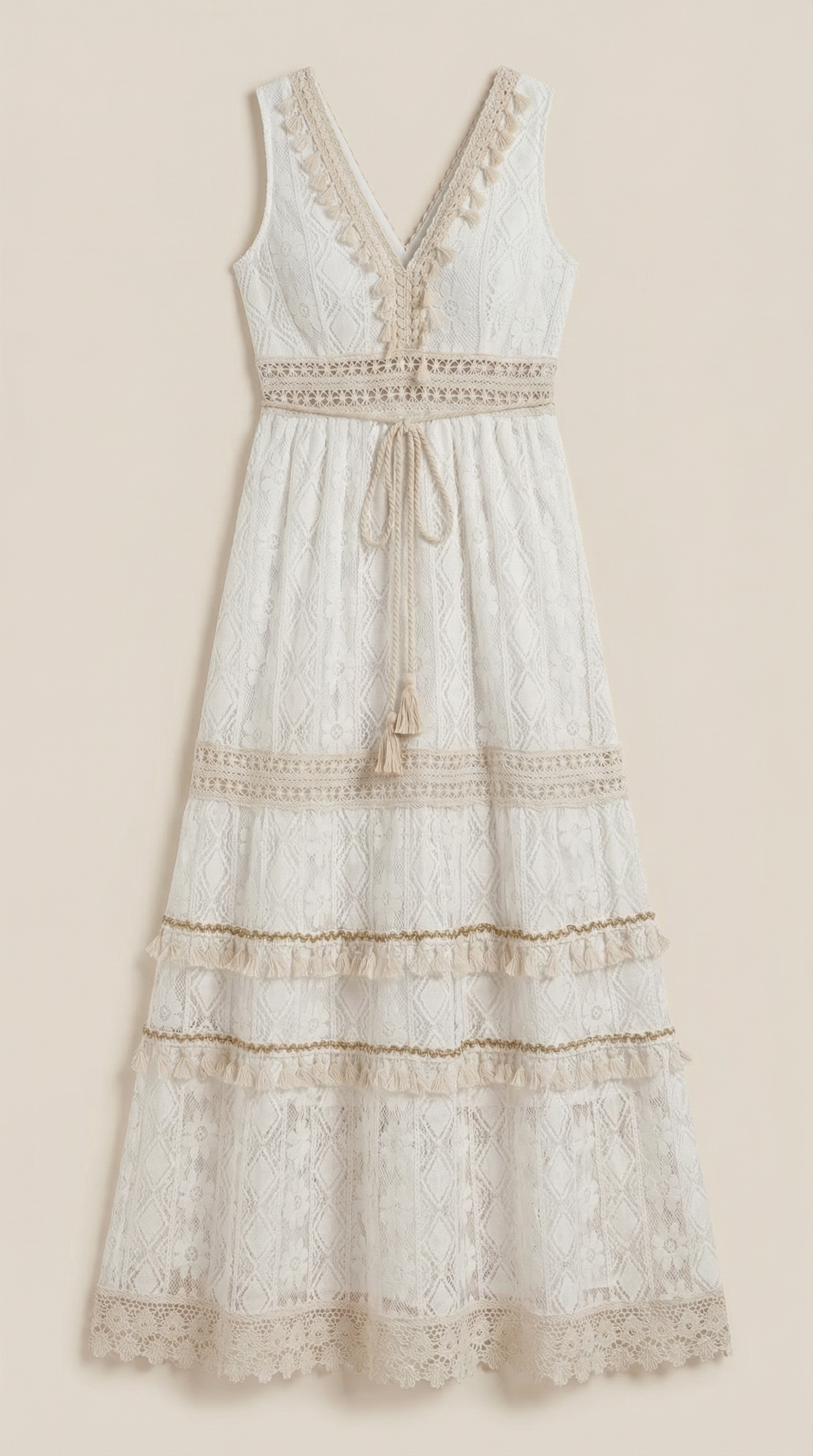 Vestido Maxi Boho Monique con Encaje