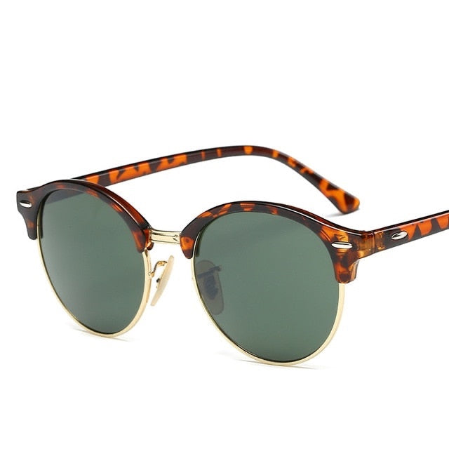 Alma Cruz Gafas de sol Luis con montura de aleación carey y lentes verdes con protección UV400