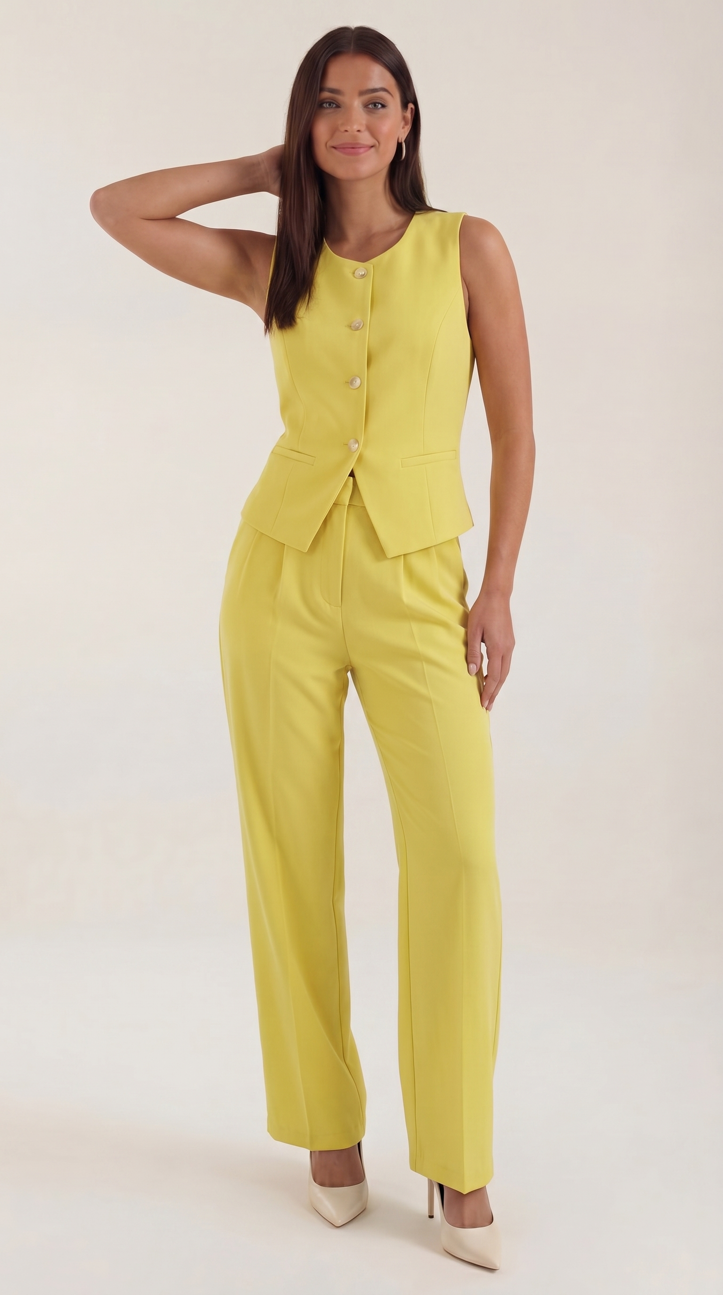 Conjunto Anita de Chaleco Entallado y Pantalón
