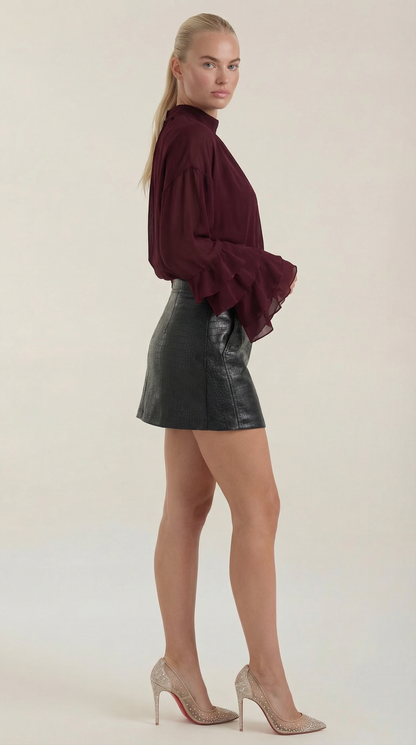 Blusa Alma con Mangas de Volantes en Capas