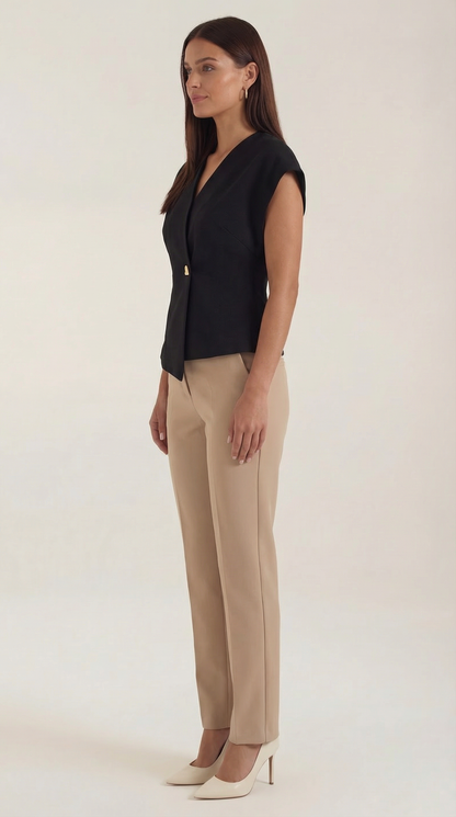 Top Blazer Amy con Efecto Cruzado Asimétrico