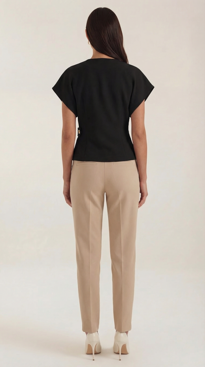 Top Blazer Amy con Efecto Cruzado Asimétrico