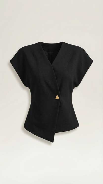 Top Blazer Amy con Efecto Cruzado Asimétrico