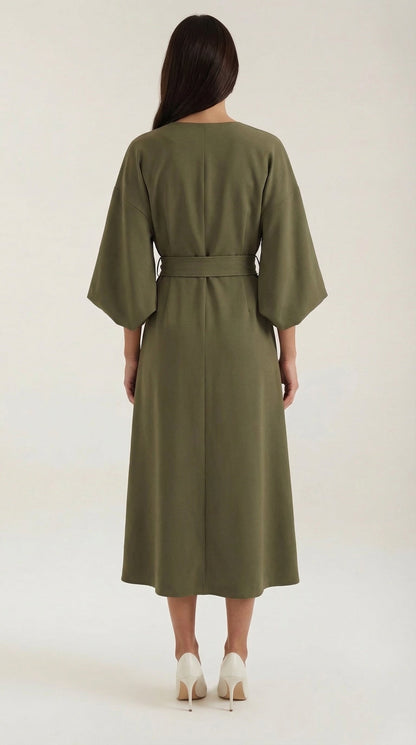 Vestido Midi Ana con Mangas Globo