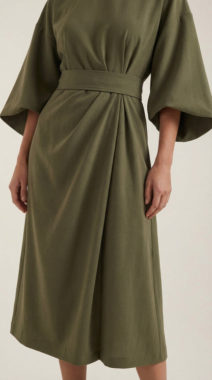 Vestido Midi Ana con Mangas Globo