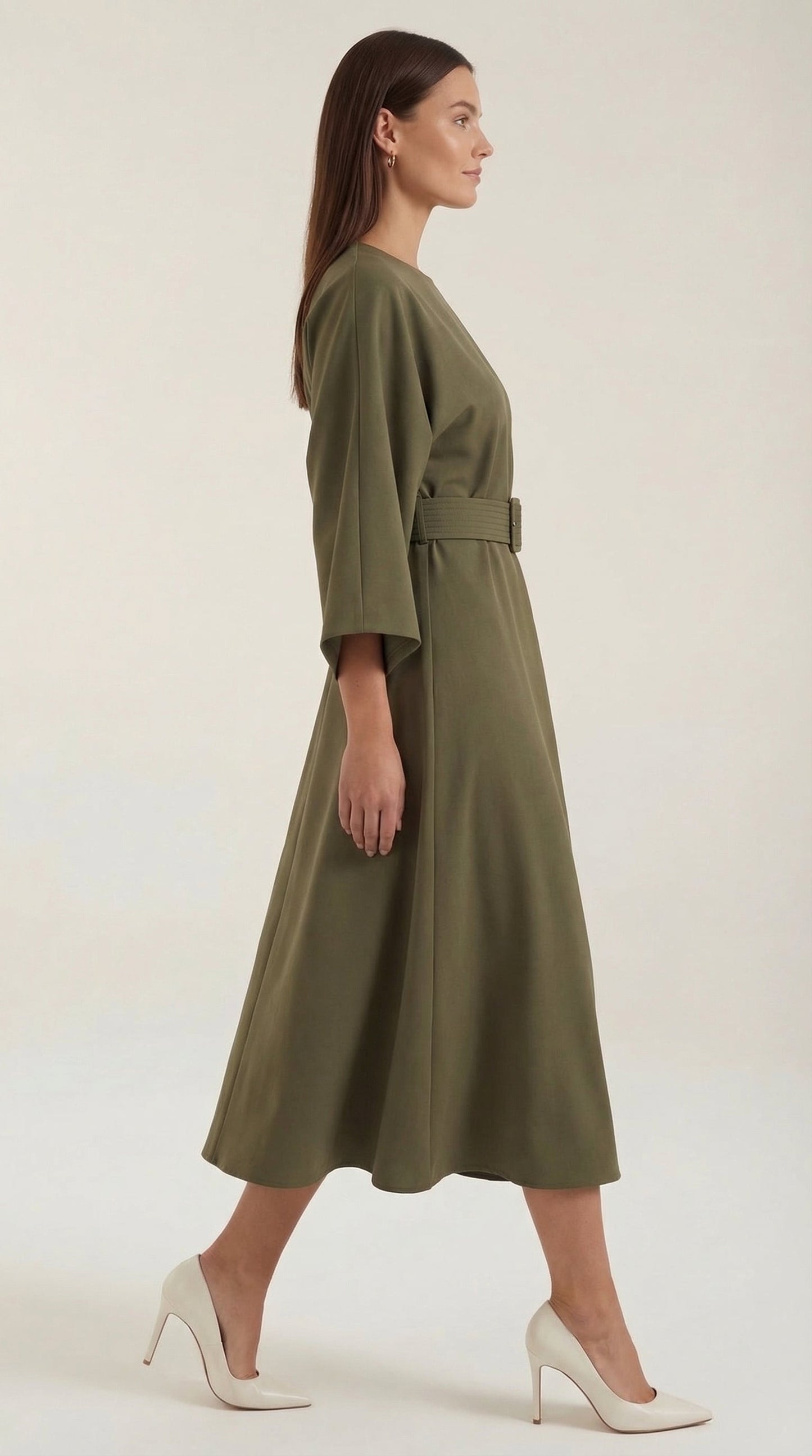 Vestido Midi Ana con Mangas Globo