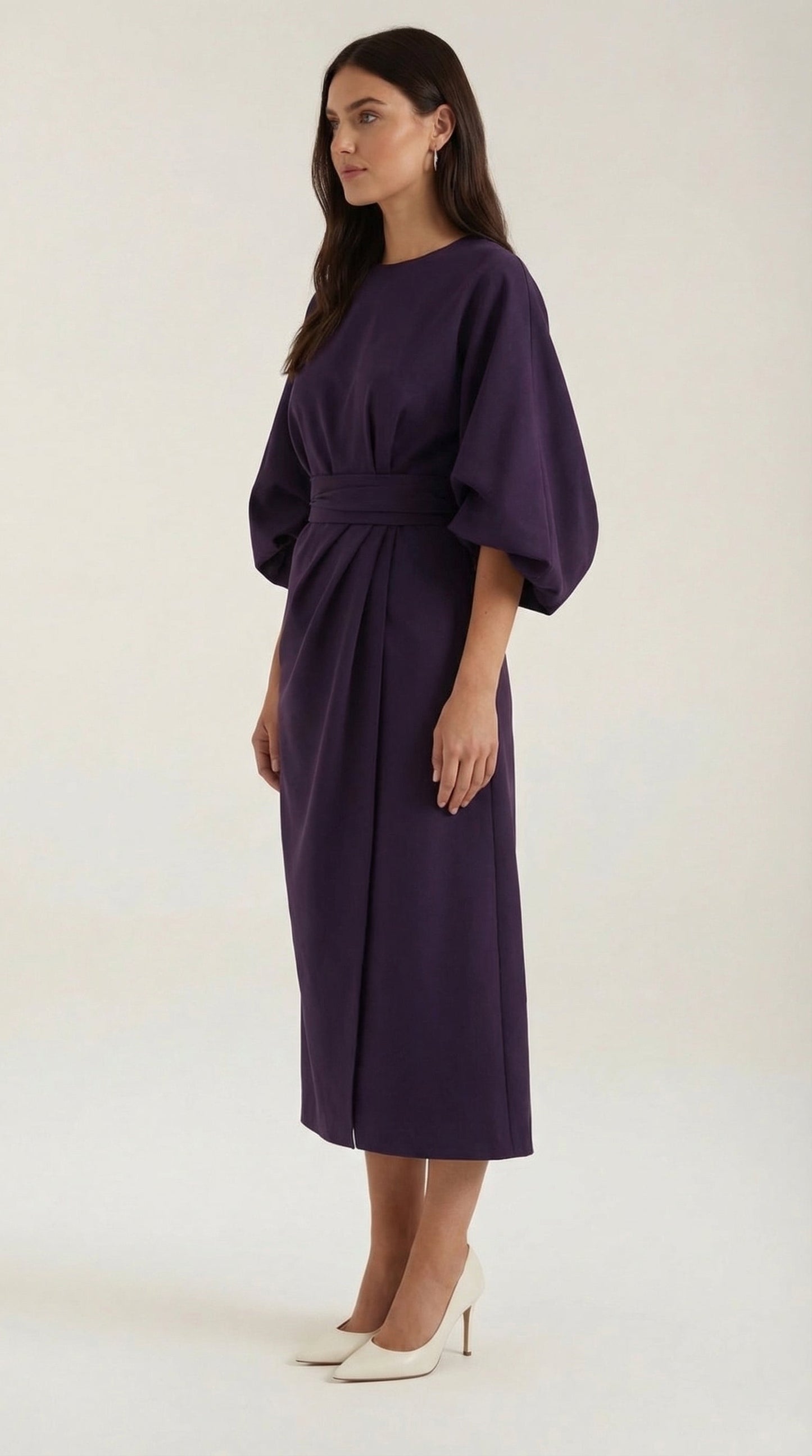 Vestido Midi Ana con Mangas Globo