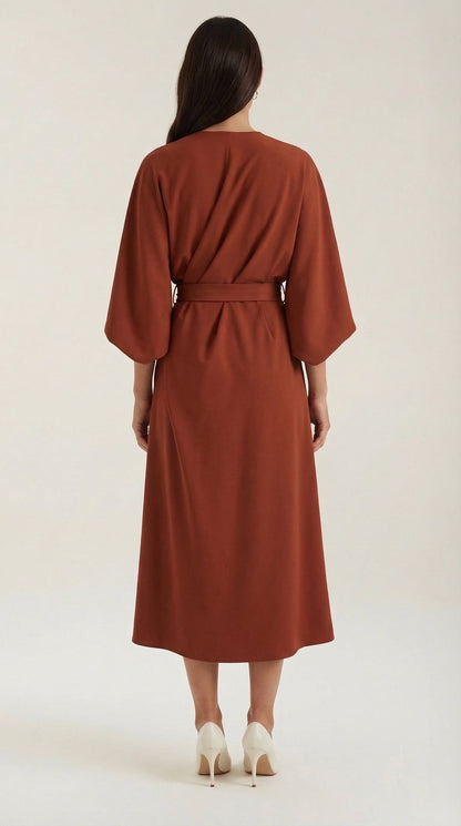 Vestido Midi Ana con Mangas Globo