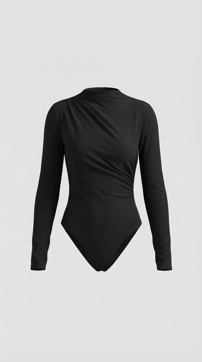Top Audrey de Manga Larga con Cuello Alto
