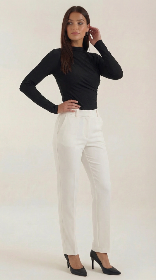 Top Audrey de Manga Larga con Cuello Alto