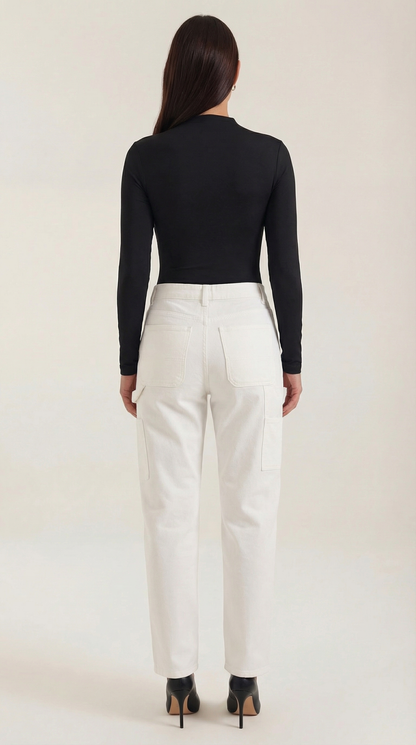 Top Audrey de Manga Larga con Cuello Alto