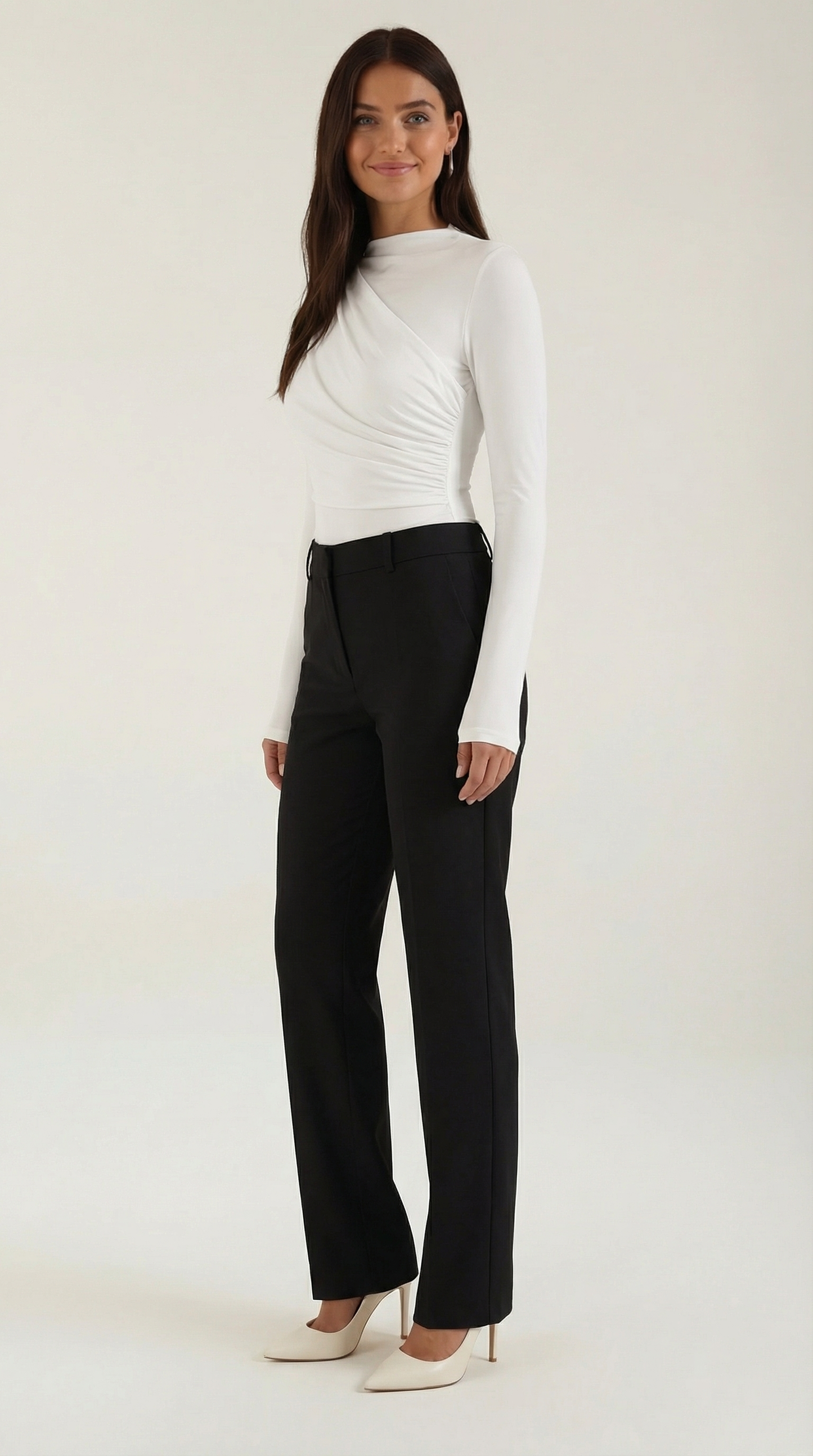 Top Audrey de Manga Larga con Cuello Alto