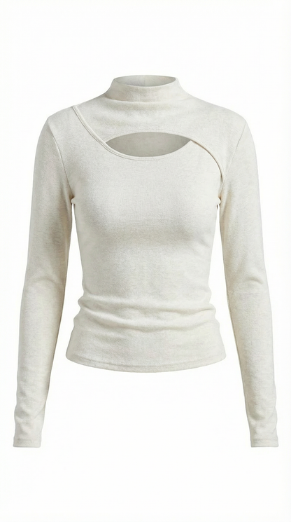 Top Barbara de Manga Larga con Cuello Alto