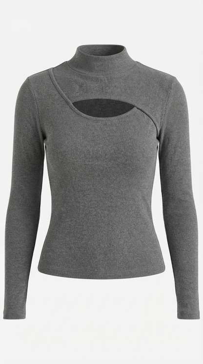 Top Barbara de Manga Larga con Cuello Alto