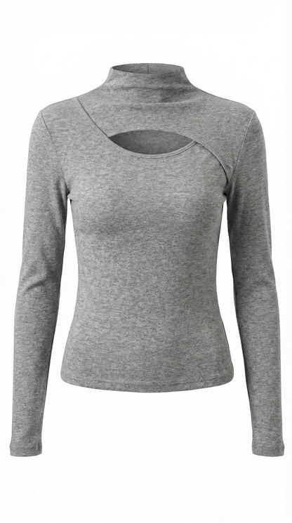 Top Barbara de Manga Larga con Cuello Alto