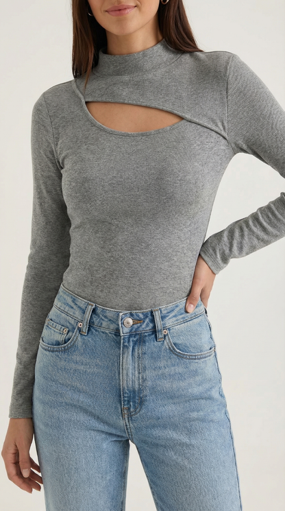 Top Barbara de Manga Larga con Cuello Alto