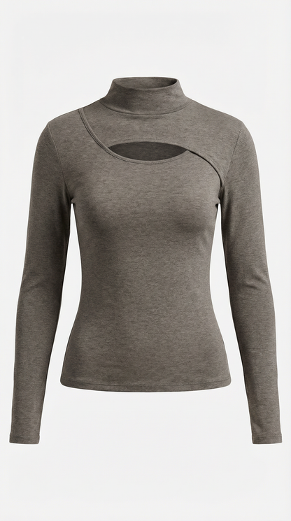 Top Barbara de Manga Larga con Cuello Alto