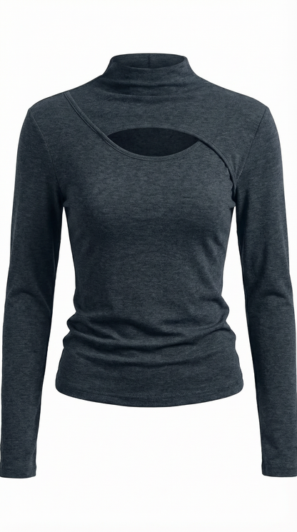 Top Barbara de Manga Larga con Cuello Alto