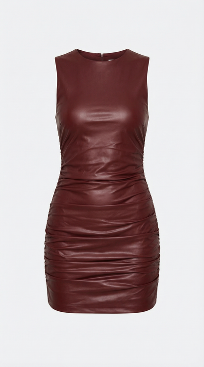 Vestido Mini Bernice de Efecto Piel Brillante