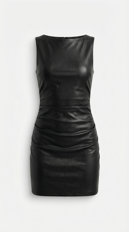 Vestido Mini Bernice de Efecto Piel Brillante