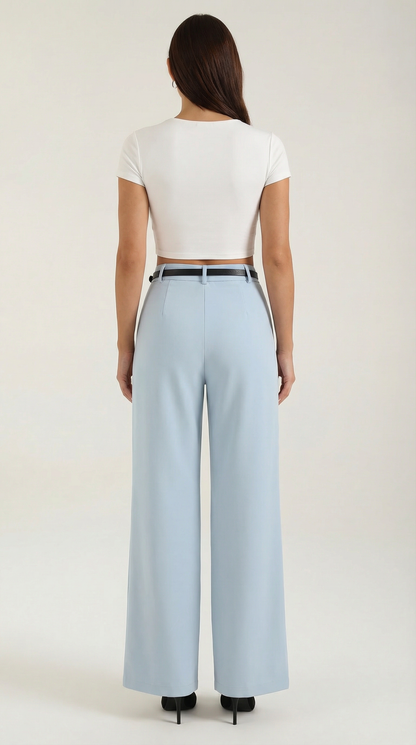 Pantalón Bertha de Pierna Ancha y Tiro Alto