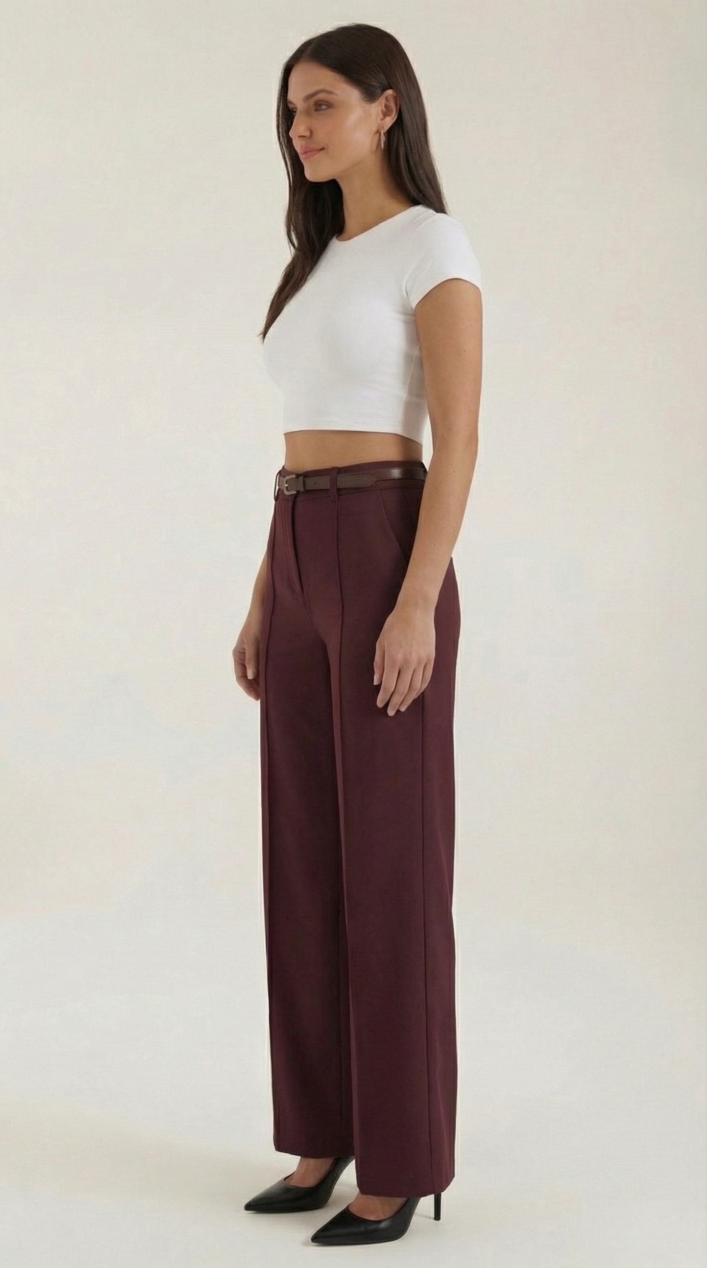 Pantalón Bertha de Pierna Ancha y Tiro Alto