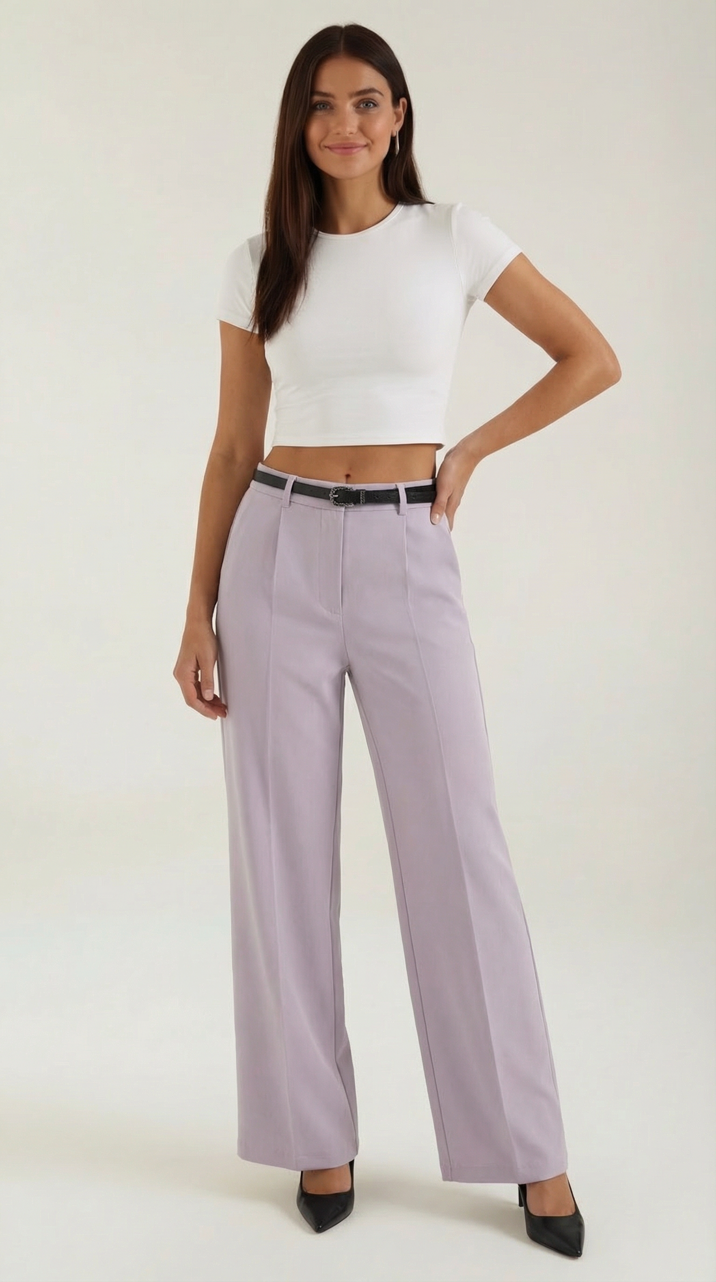 Pantalón Bertha de Pierna Ancha y Tiro Alto