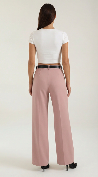 Pantalón Bertha de Pierna Ancha y Tiro Alto