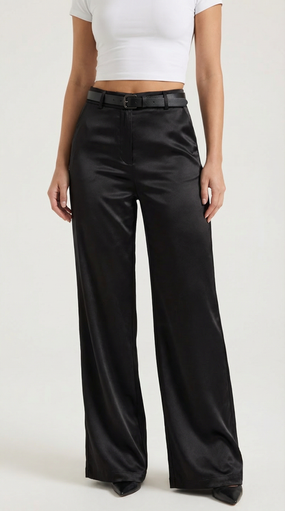 Pantalón Bertha de Pierna Ancha y Tiro Alto