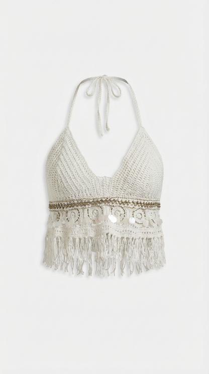 Top Brandy de Crochet con Escote en V Pronunciado
