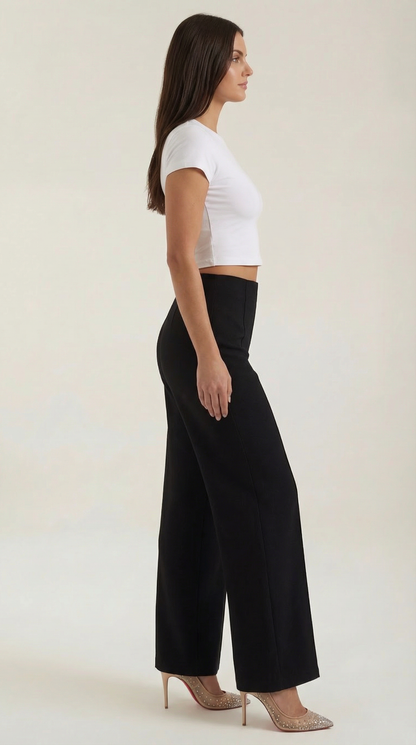Pantalón Brooke de Pierna Ancha y Tiro Muy Alto