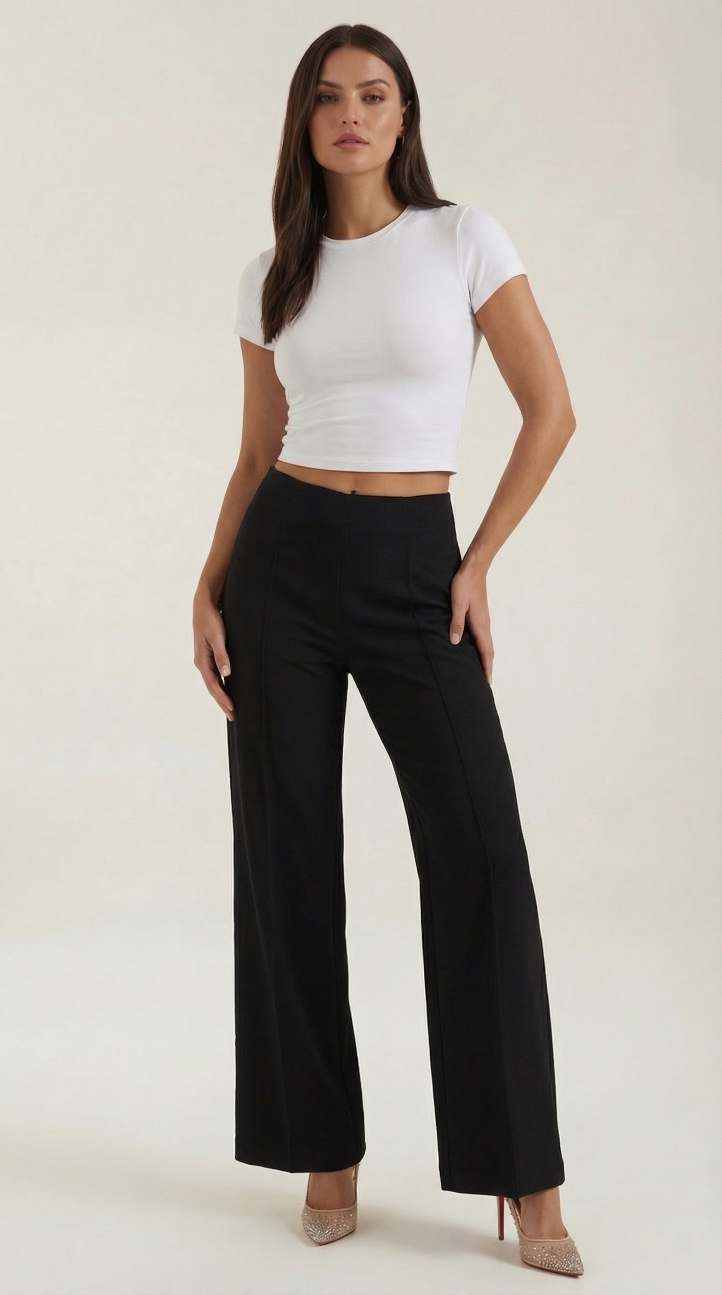Pantalón Brooke de Pierna Ancha y Tiro Muy Alto