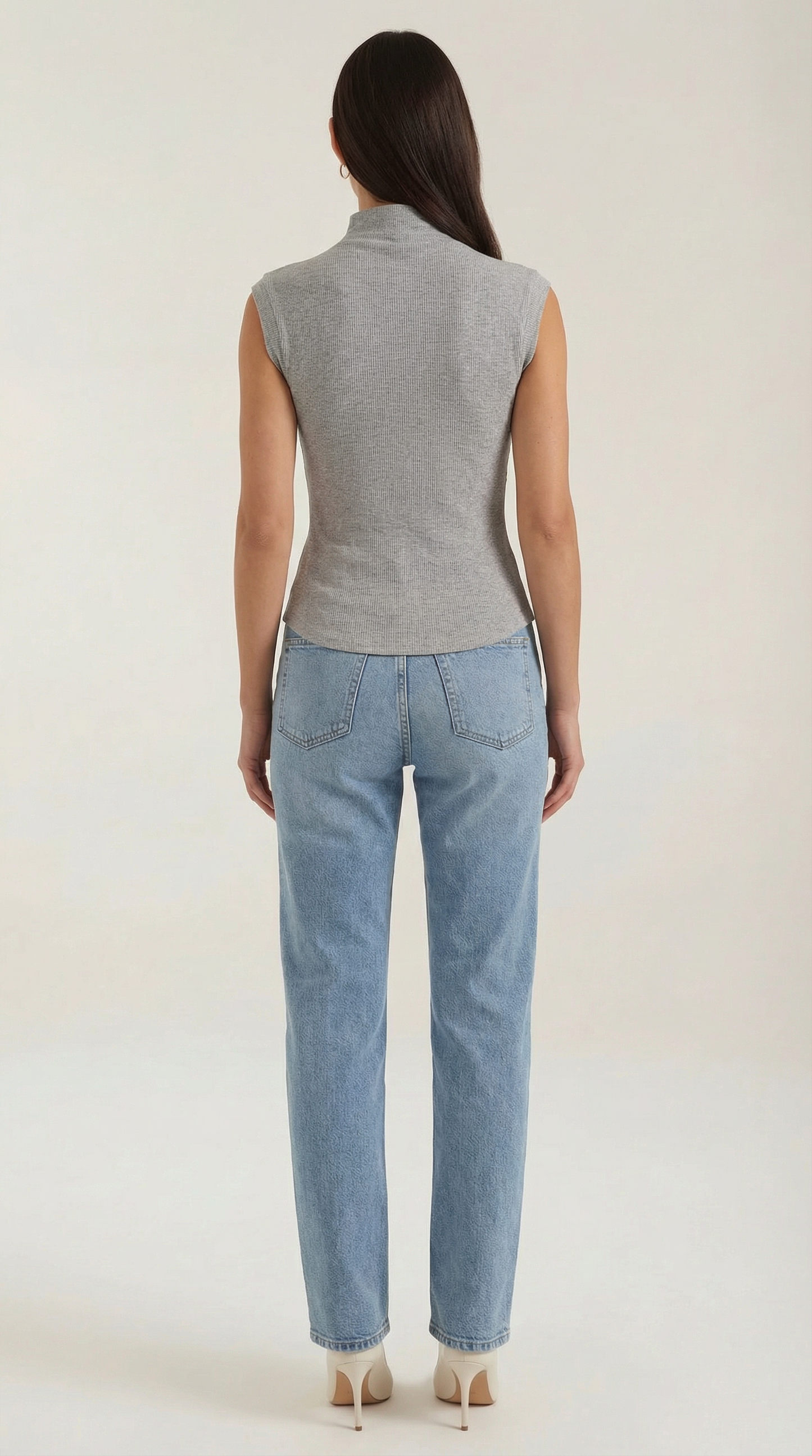 Top Cassandra de Punto Canalé con Cuello Alto