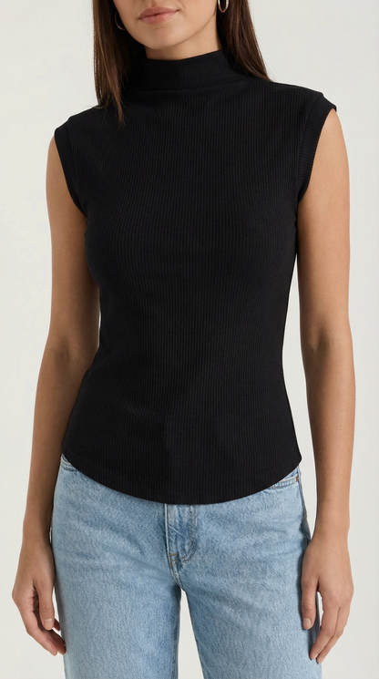 Top Cassandra de Punto Canalé con Cuello Alto