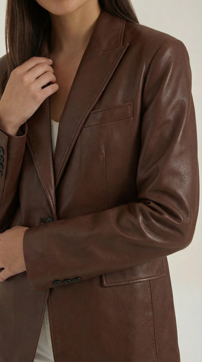 Blazer Oversize Catherine de Efecto Piel