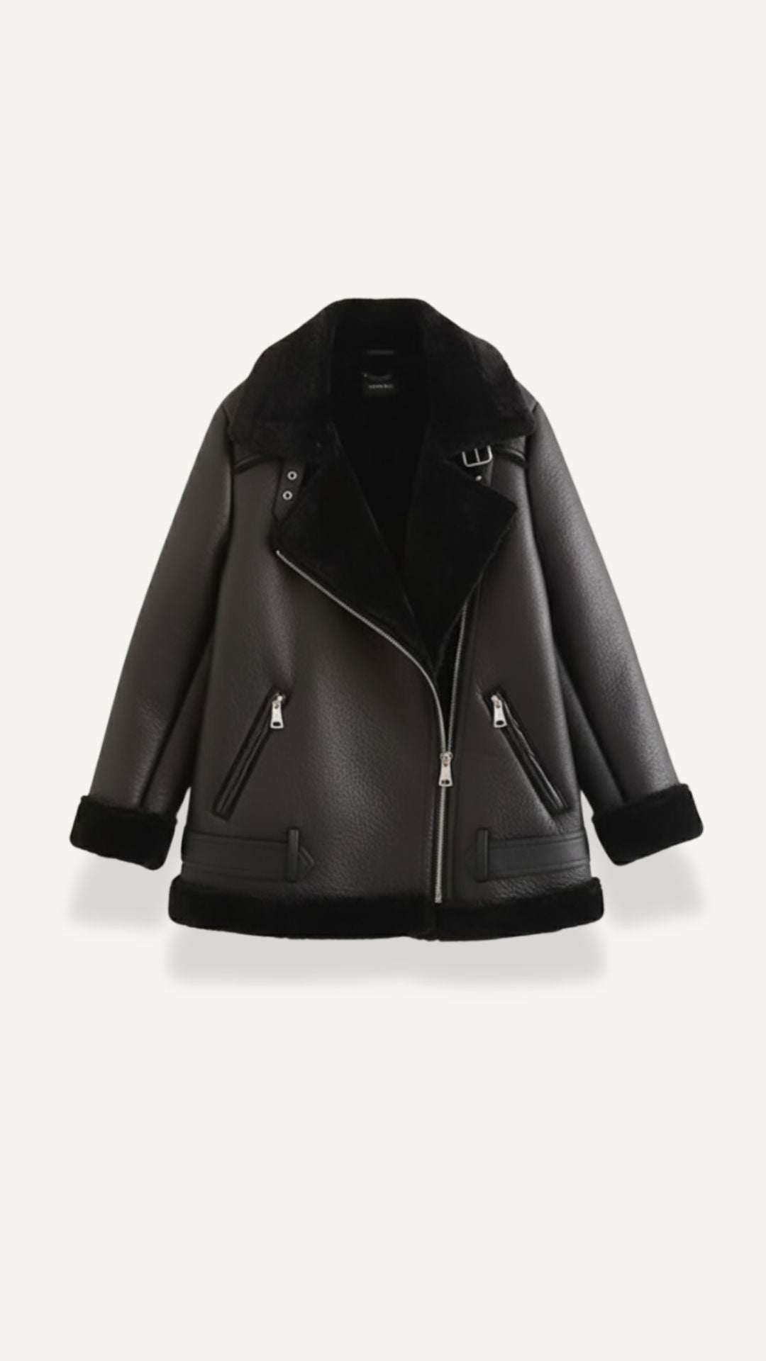 Chaqueta Biker Christine con Cuello de Borreguito