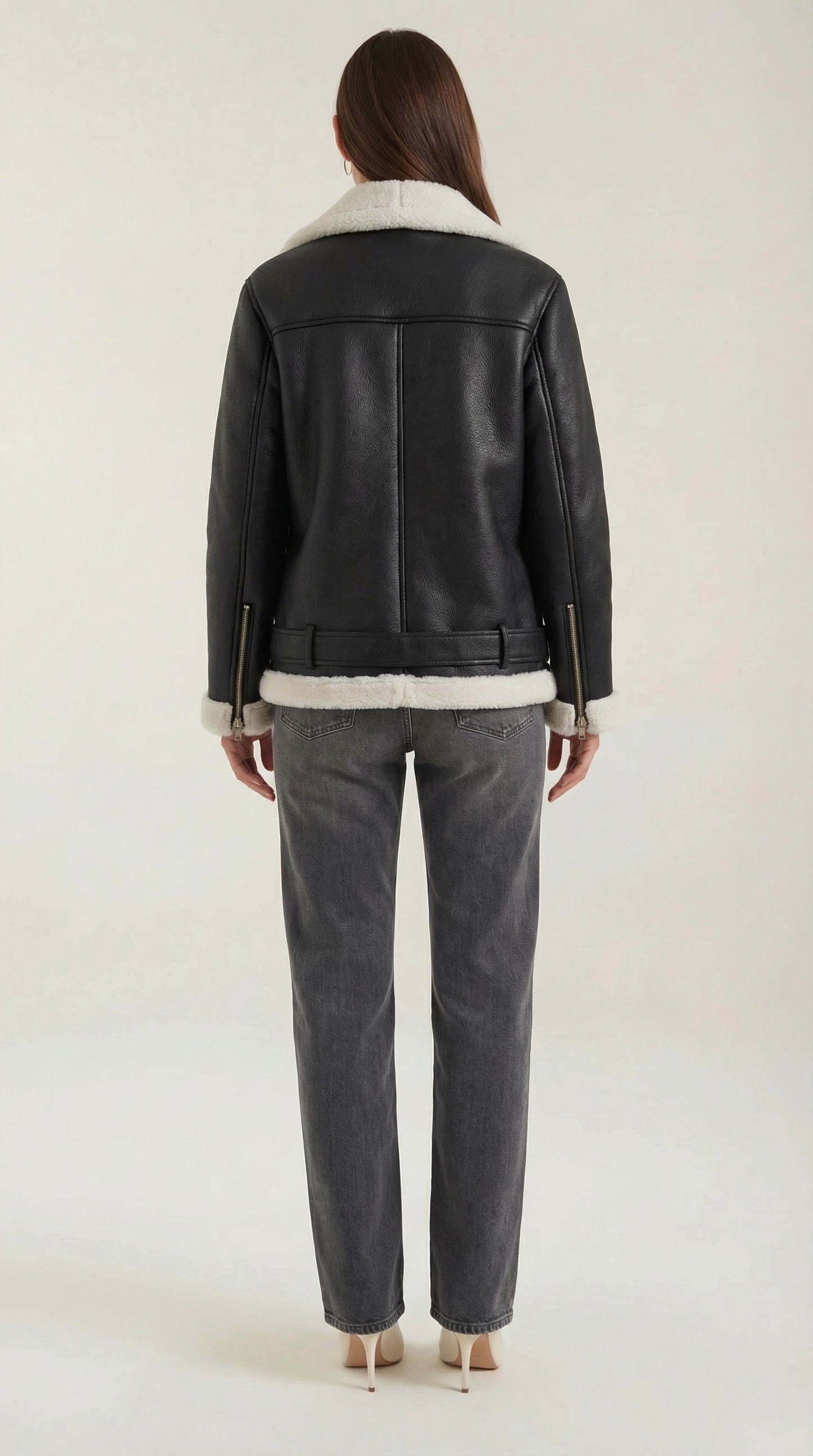 Chaqueta Biker Christine con Cuello de Borreguito