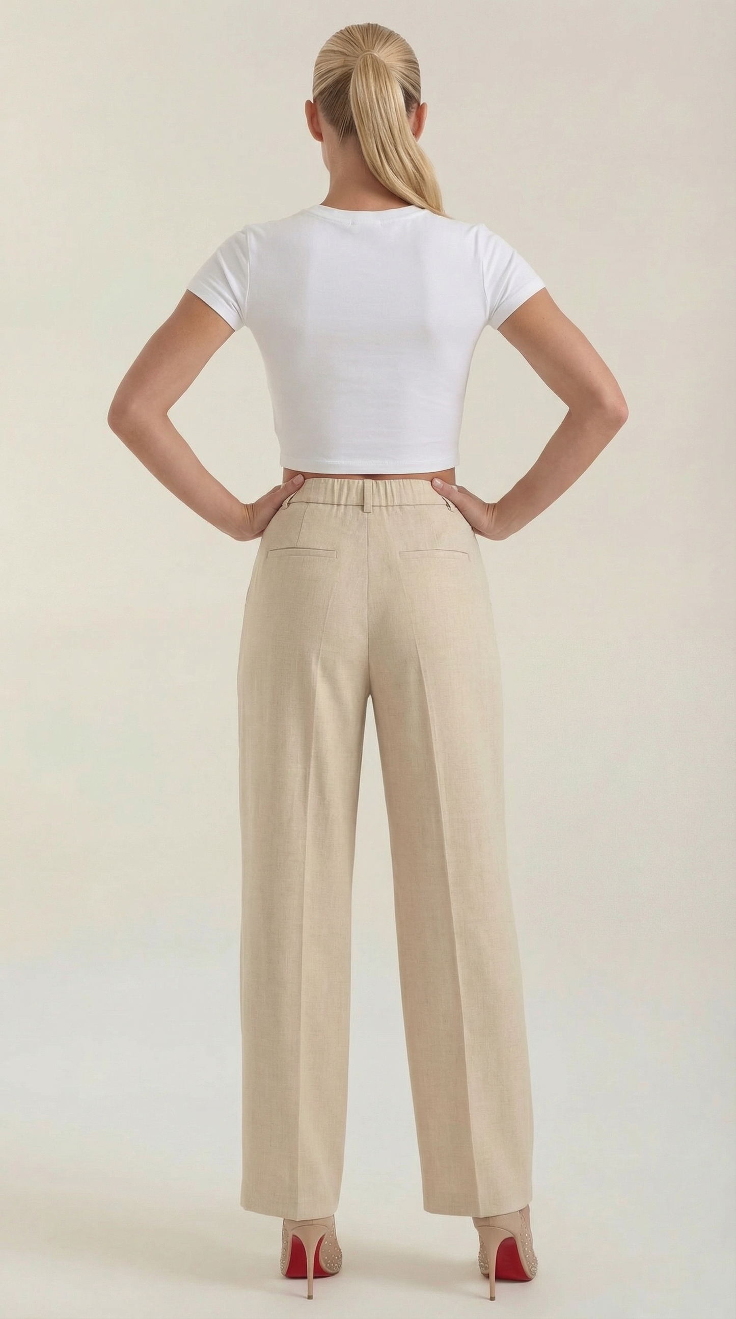 Pantalón Ancho Courtney de Mezcla de Lino