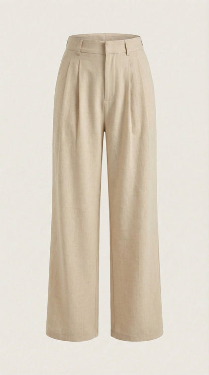 Pantalón Ancho Courtney de Mezcla de Lino