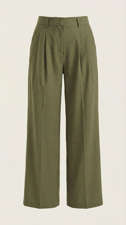 Pantalón Ancho Courtney de Mezcla de Lino