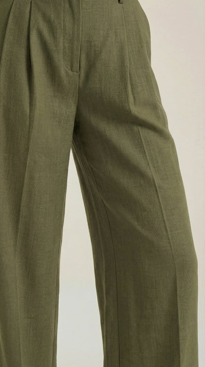 Pantalón Ancho Courtney de Mezcla de Lino