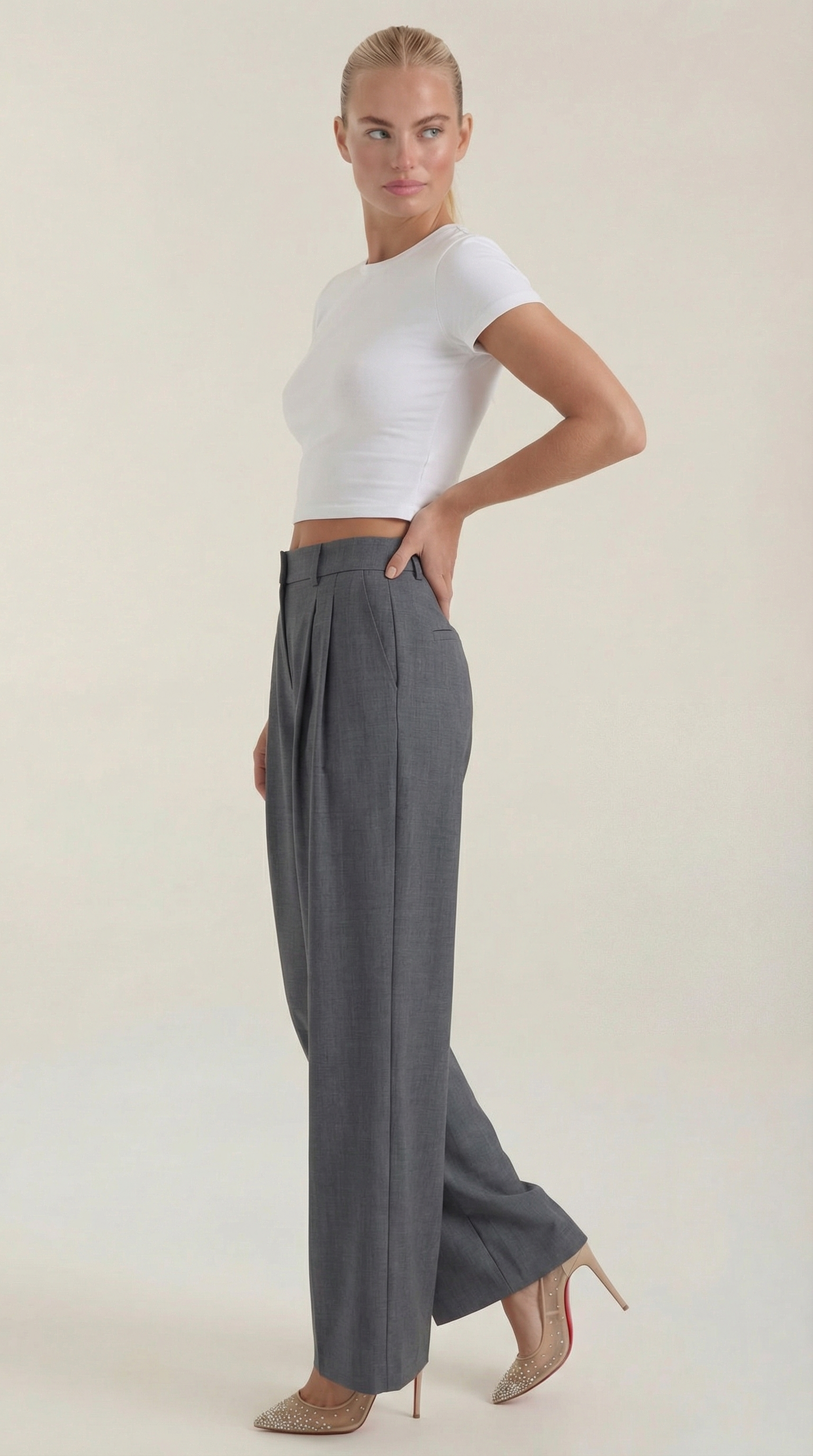 Pantalón Ancho Courtney de Mezcla de Lino