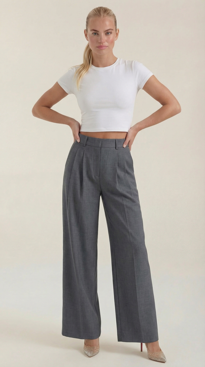 Pantalón Ancho Courtney de Mezcla de Lino