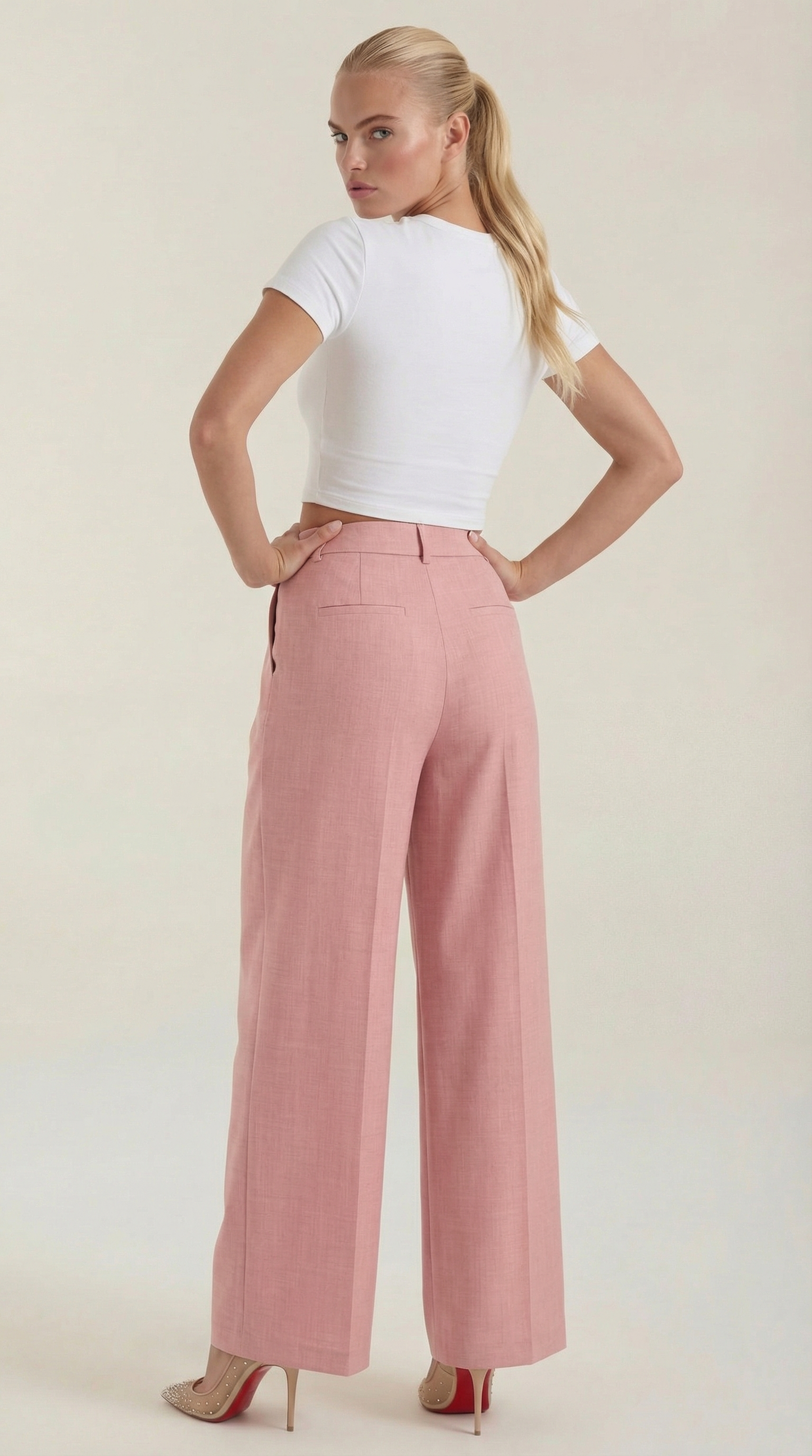 Pantalón Ancho Courtney de Mezcla de Lino