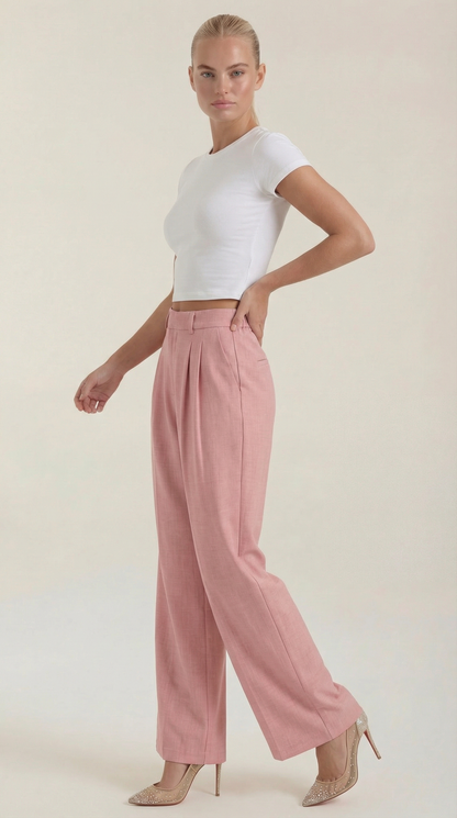 Pantalón Ancho Courtney de Mezcla de Lino