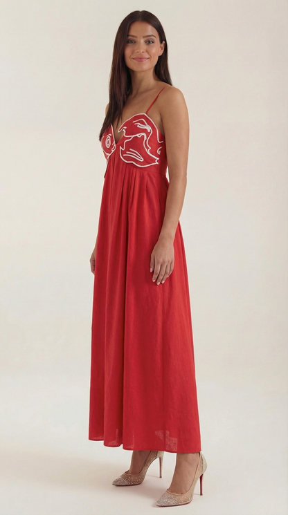 Vestido Maxi Deborah con Motivo de Pez