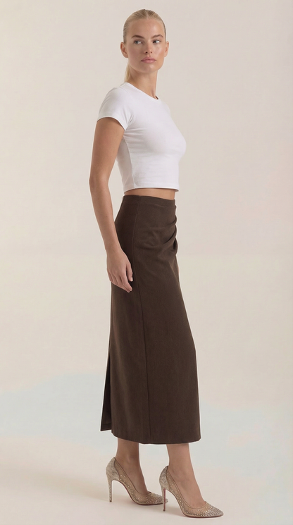 Falda Maxi Elsie de Algodón y Tiro Alto