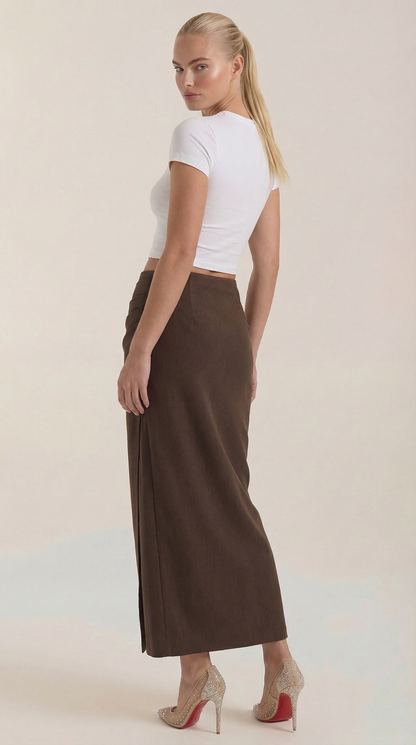 Falda Maxi Elsie de Algodón y Tiro Alto